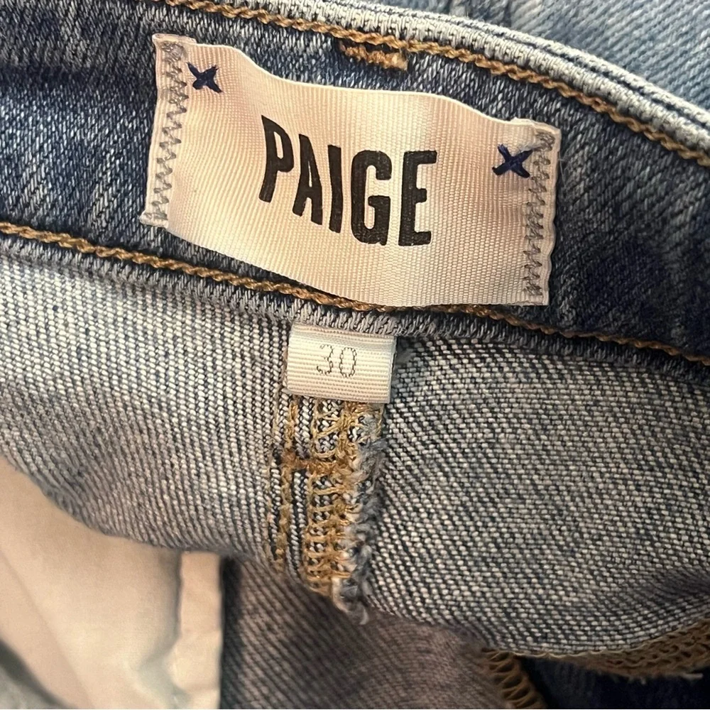Paige Cindy Mel Destroyed hem Jeans Straight Size 30 - Picture 9 of 14